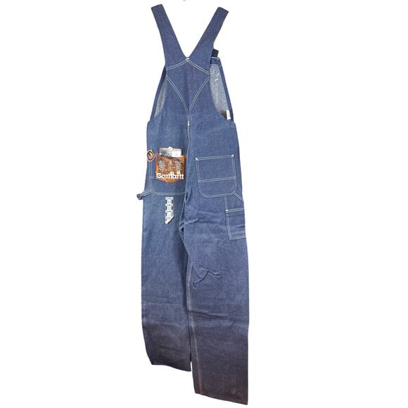 Vintage 90s Deadstock Carhartt Overalls Denim Dark Wash NWT Size 32x36 - Picture 1 of 6